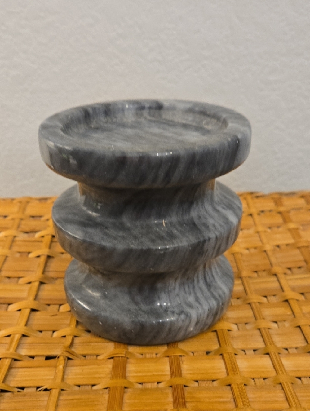 Vintage Gray Marble Decorative Pillar Candle Holder